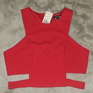 Forever 21 Red (Wine) Cutout Tank Top